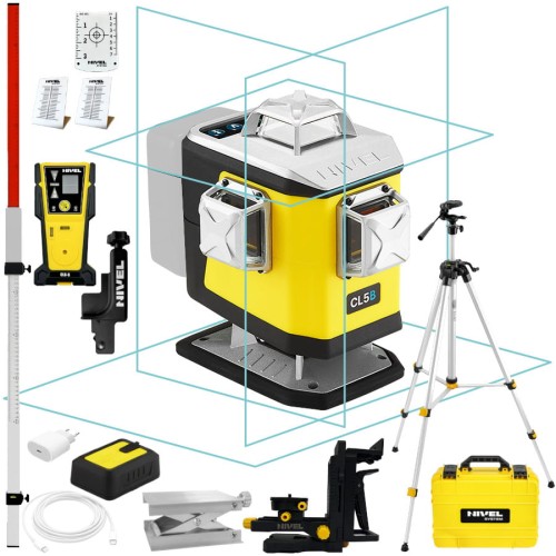 Laser krzyżowy 4x360 Nivel System CL5B + czujnik CLS-5 + statyw + łata