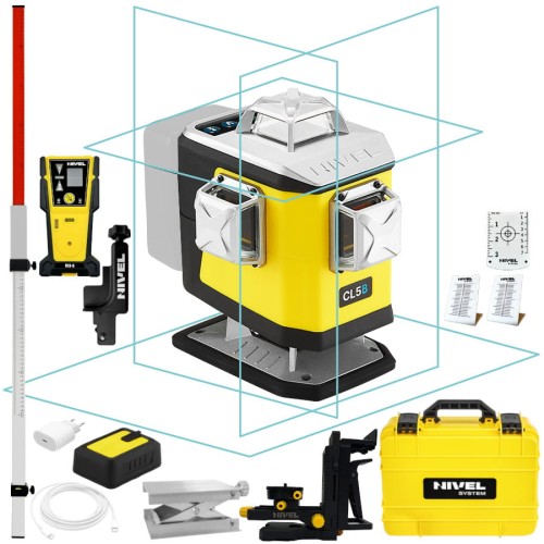 Laser krzyżowy 4x360 Nivel System CL5B + czujnik CLS-5 + łata GT-240