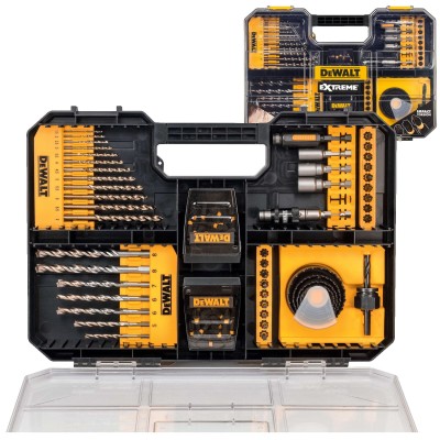 Zestaw 100el bity wiertła nasadki otwornice w kasecie DeWALT DT70620T