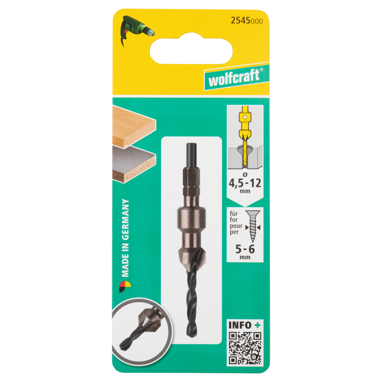 WOLFCRAFT 2545000 Wiertło z pogłębiaczem
