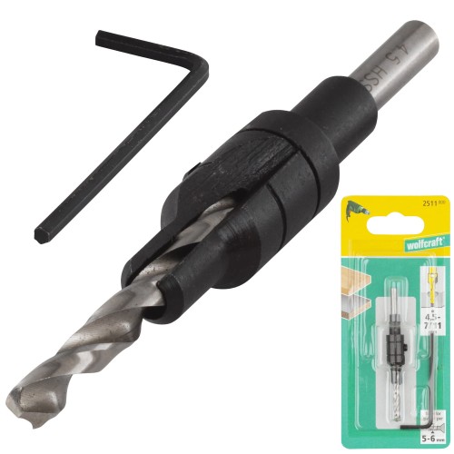 WOLFCRAFT 2511000 Wiertło do konfirmatów 4,5 mm nawiertak