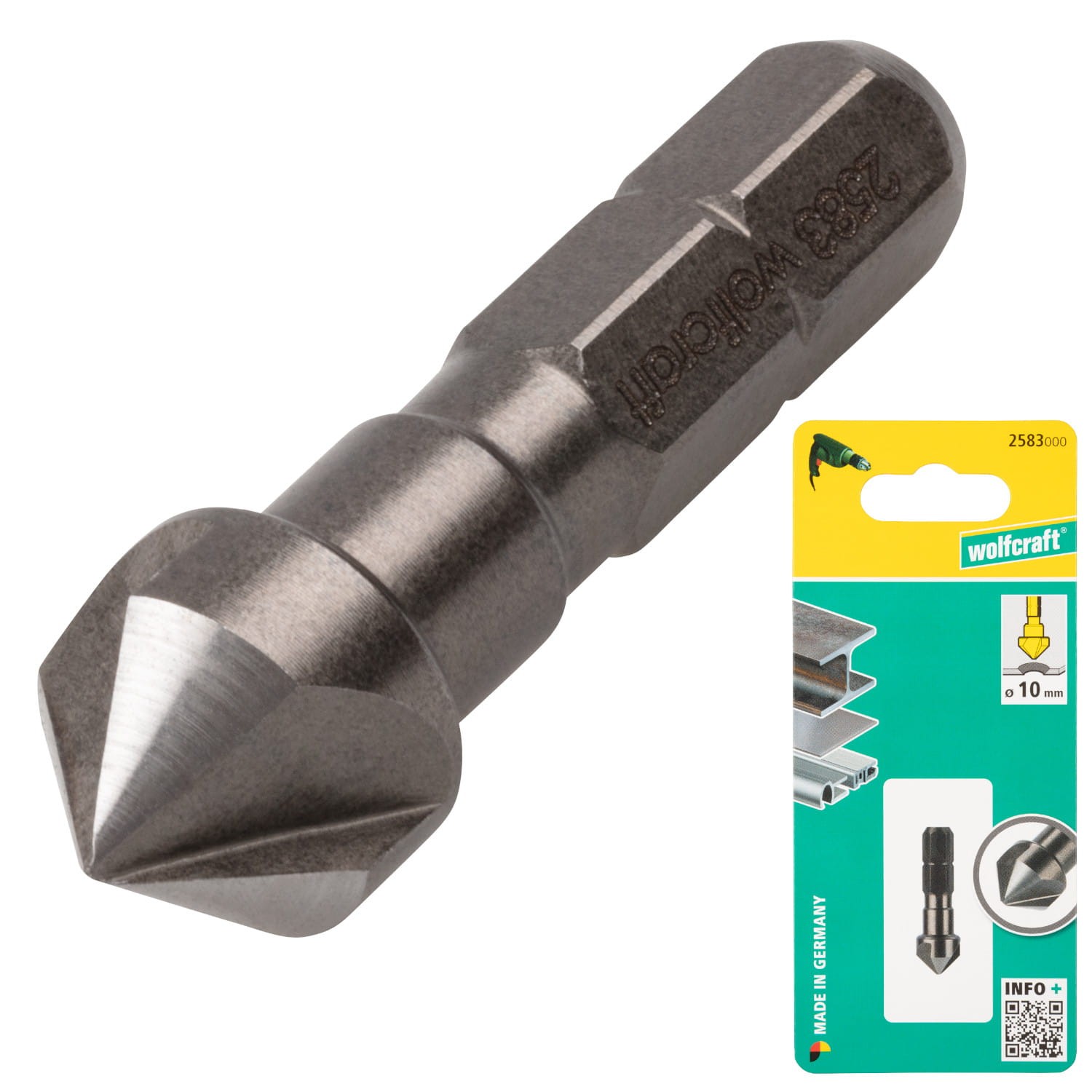 WOLFCRAFT 2583000 Wiertło z pogłębiaczem do drewna 10mm