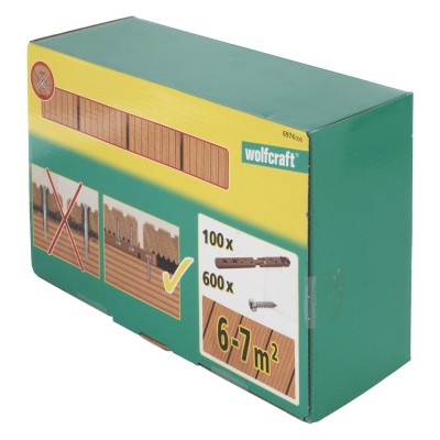 WOLFCRAFT 6974000 Łączniki do budowania tarasu 100 sztuk opakowanie