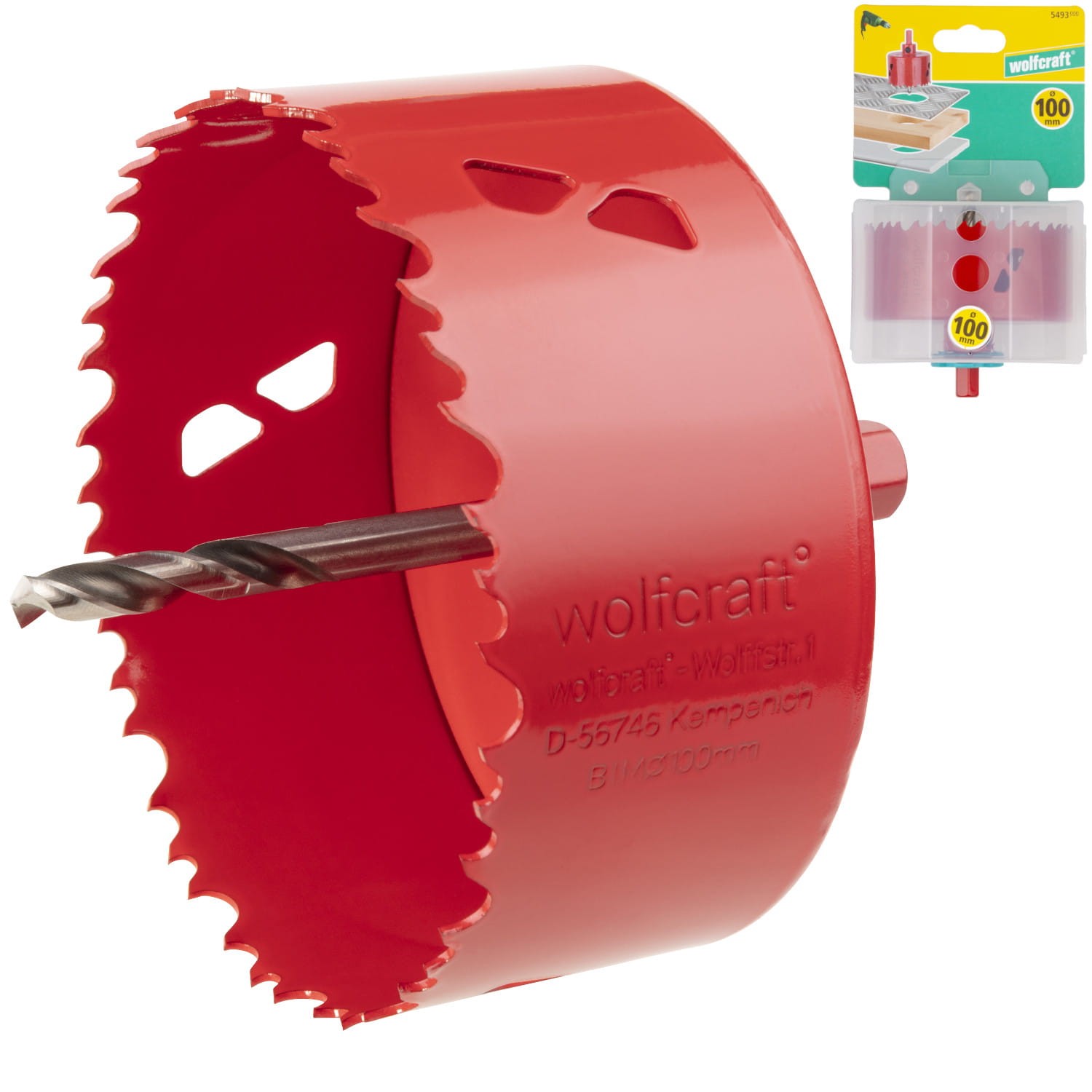 WOLFCRAFT 5493000 Otwornica BIM do drewna, metalu 100mm