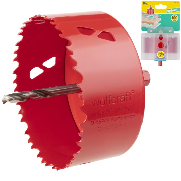 WOLFCRAFT 5493000 Otwornica BIM do drewna, metalu 100mm