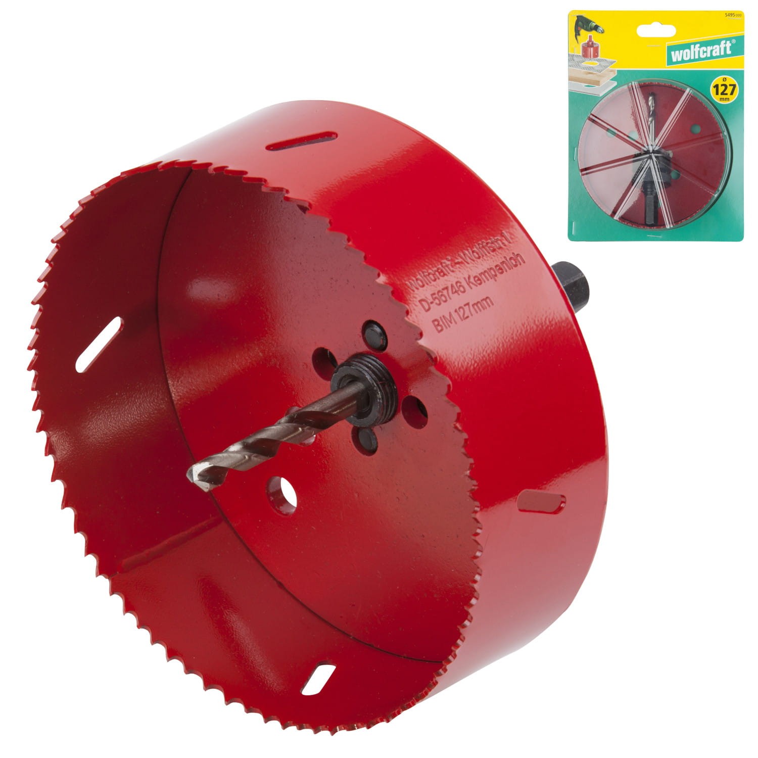 WOLFCRAFT 5495000 Otwornica bimetalowa 127mm do drewna metalu PCV