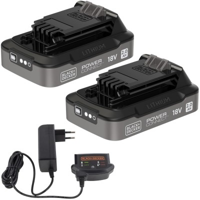 BLACK DECKER 2x Akumulator Li-Ion 18V 2,0Ah PowerConnect BDL2018S + Ładowarka