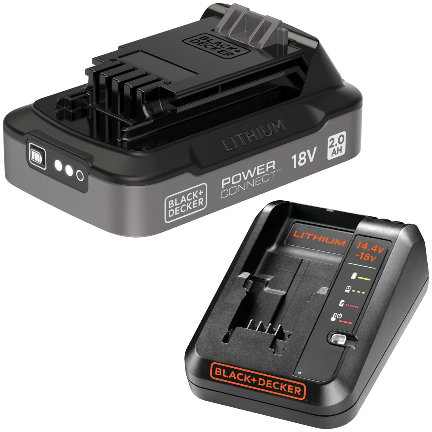 BLACK DECKER Akumulator 18V 2,0Ah PowerConnect BDL2018S + Ładowarka BDC1A