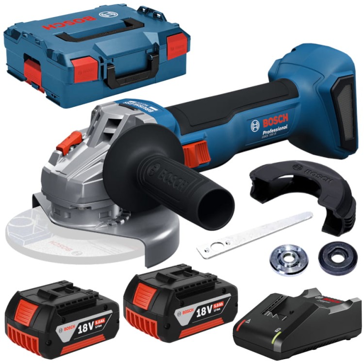 BOSCH GWS 18V-8 Szlifierka kątowa akumulatorowa 125 mm 18V 2x 5Ah L-BOXX