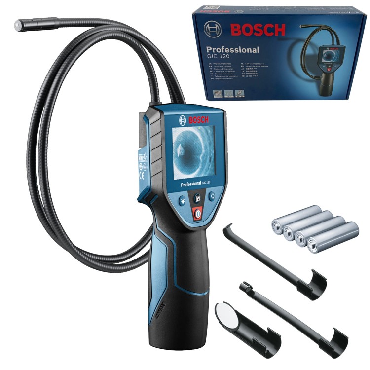 Kamera inspekcyjna do trudno dostępnych miejsc Bosch GIC120 + akcesoria
