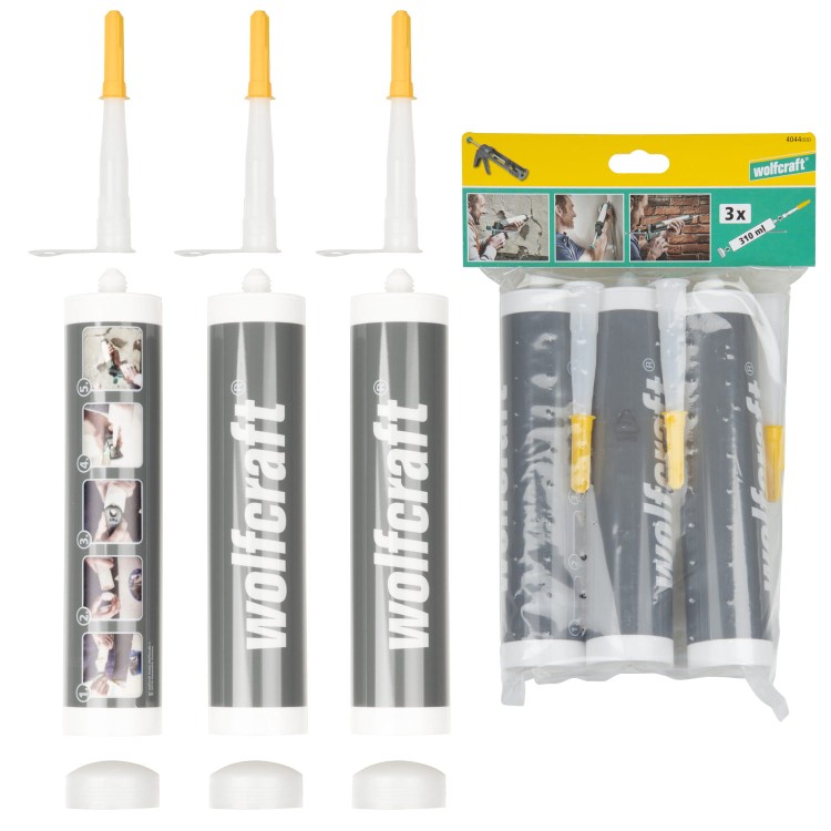 Puste tuby 310ml do mas kompletne 3szt WOLFCRAFT 4044000