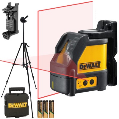Laser krzyżowy czerwony 15m DeWALT DW088K + statyw 54-157cm W260