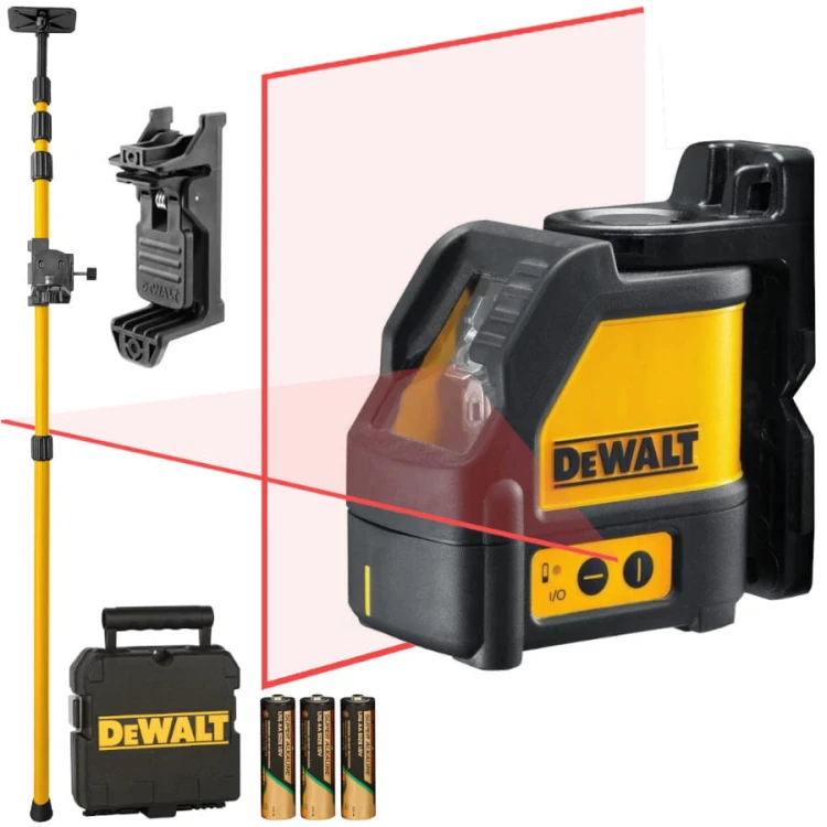 Laser krzyżowy czerwony 15m DeWALT DW088K + tyczka teleskopowa 320cm