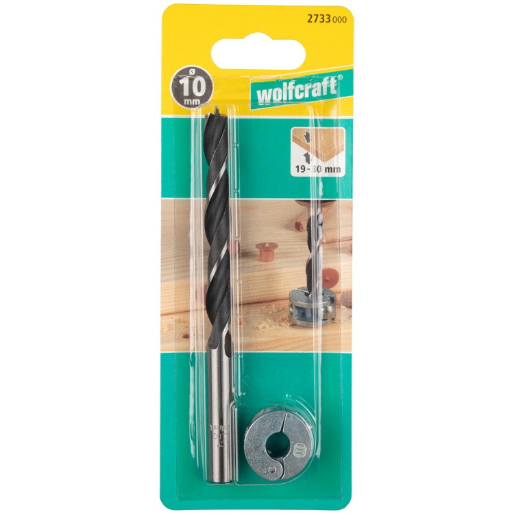 Wiertło spiralne do drewna 10mm z ogranicznikiem głębokości WOLFCRAFT