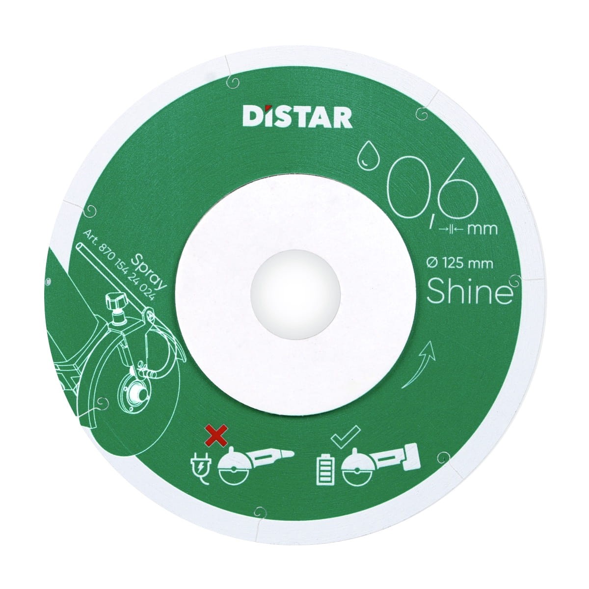 Tarcza diamentowa SHINE tnąca do gresu 125x0,6x22,23mm 1A1R DISTAR