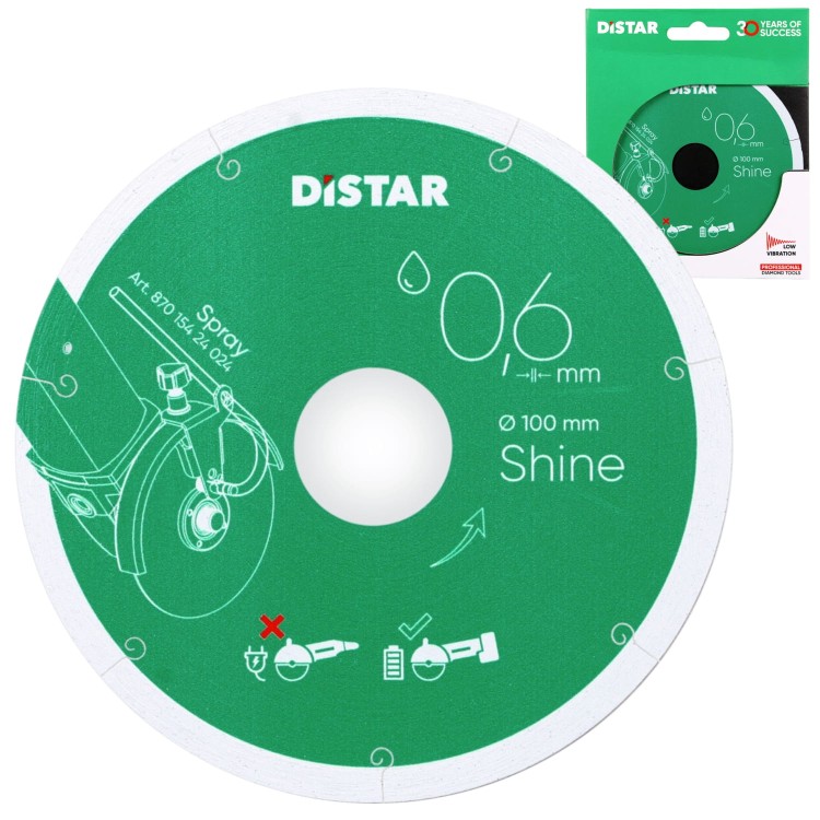 Tarcza diamentowa SHINE tnąca do gresu 100x0,6x22,23mm 1A1R DISTAR