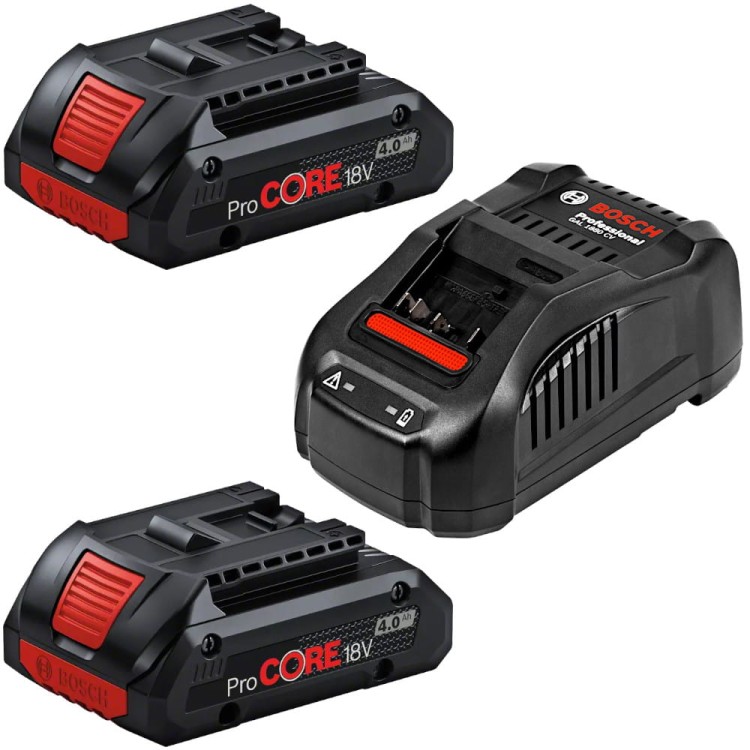 BOSCH Ładowarka 8A GAL 1880 CV + 2x Akumulator Li-Ion 18V 4.0Ah ProCORE