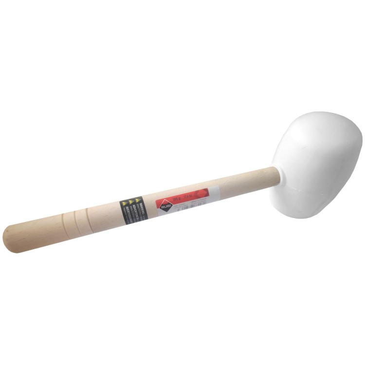 RUBI 66906 Młotek gumowy biały 500g z obuchem płaskim i sferycznym