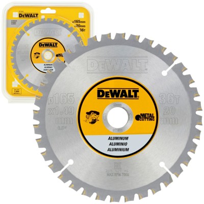 Tarcza do cięcia aluminium 165 x 20mm 36z DeWALT DT1911