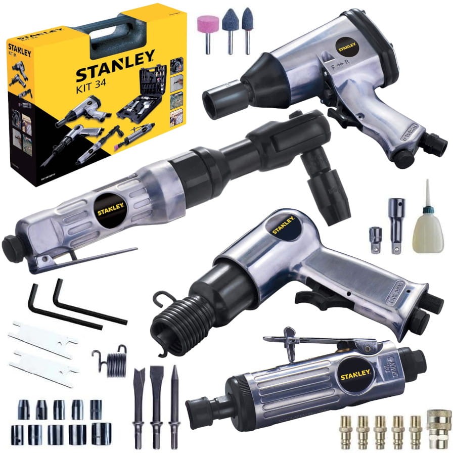 Zestaw narzędzi pneumatycznych w walizce 34el. Stanley 8221074STN