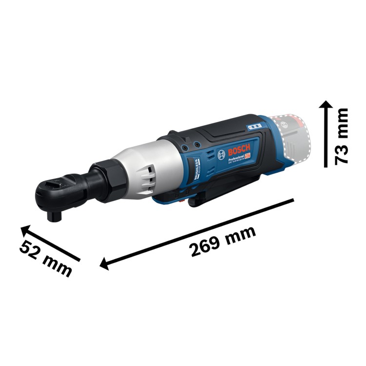Akumulatorowy klucz grzechotkowy 3/8" 12V 60Nm body Bosch 06019N8301
