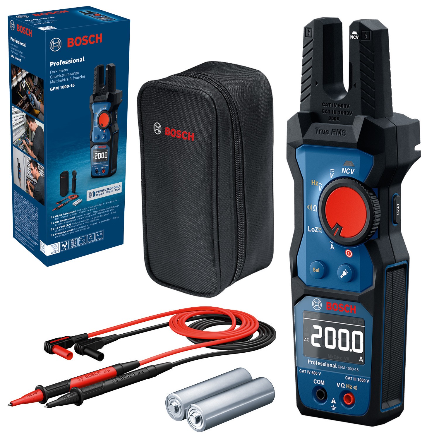 Miernik cęgowy z otwartymi cęgami tester napięcia akc Bosch GFM 1000-15