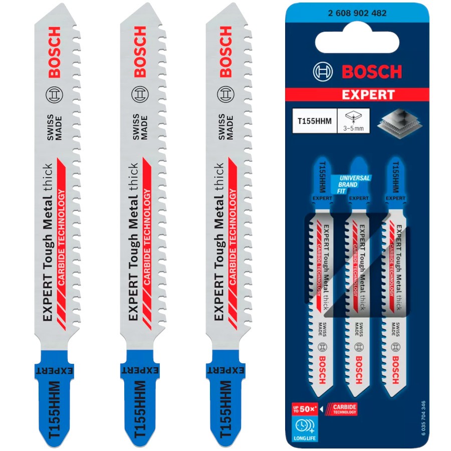 Brzeszczoty do grubego metalu T 155 HHM EXPERT do wyrzynarki 3szt. BOSCH