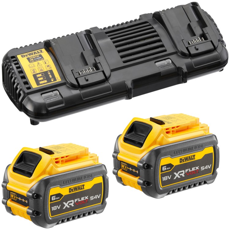 DeWALT DCB132T2 2x Akumulator 6.0/2.0Ah 18/54V DCB546 XR FlexVolt + Podwójna ładowarka DCB132