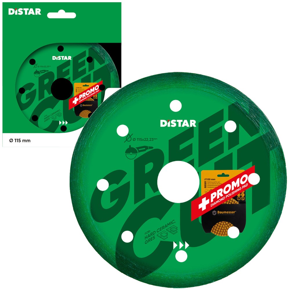Diamentowa tarcza tnąca do gresu 115 x 22.23mm Distar Green Cut