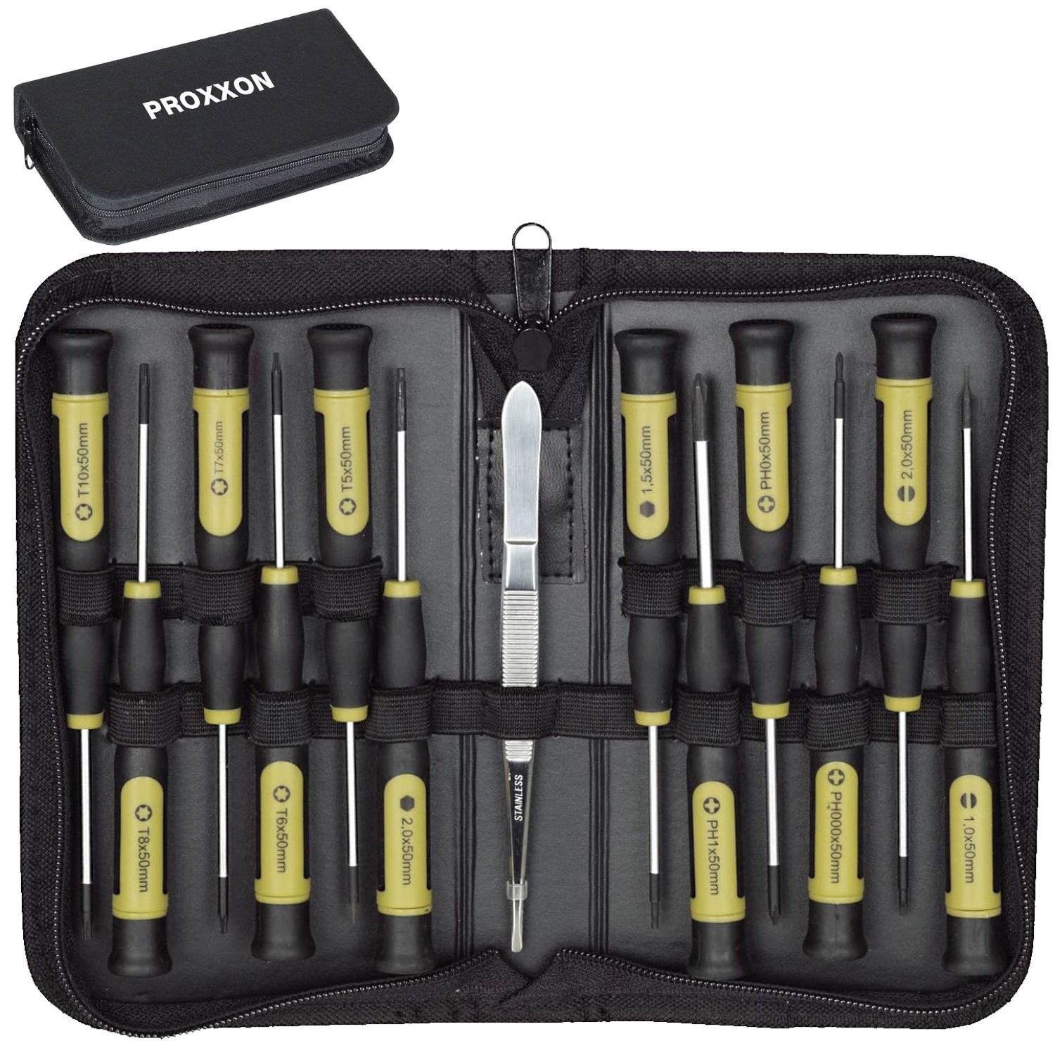 Zestaw 13 mikro wkrętaków precyzyjnych PH TX HX w etui PROXXON 22720