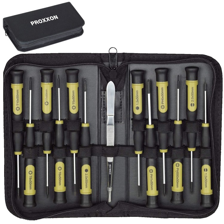 Zestaw 13 mikro wkrętaków precyzyjnych PH TX HX w etui PROXXON 22720