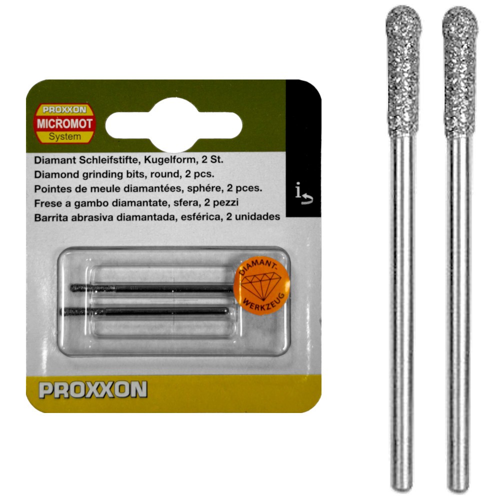 PROXXON 28234 Sztyfty szlifierskie 3,2mm diamentowe 2szt. do szkła kamienia