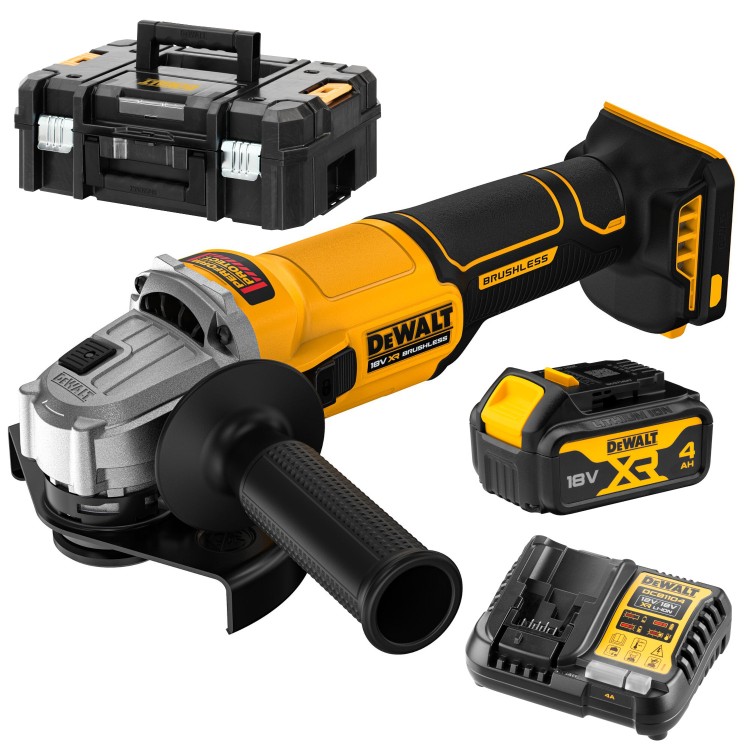 Szlifierka kątowa akumulatorowa 125mm 18V 4Ah ład TSTAK DEWALT DCG407M1T