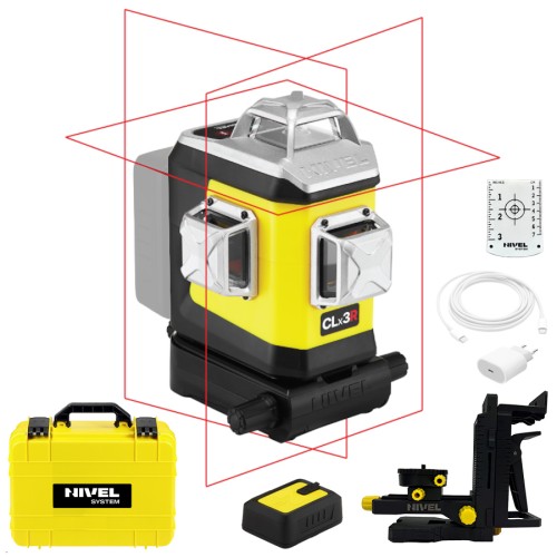 Laser 3-płaszczyznowy czerwony bluetooth walizka akc NIVEL SYSTEM CLx3R