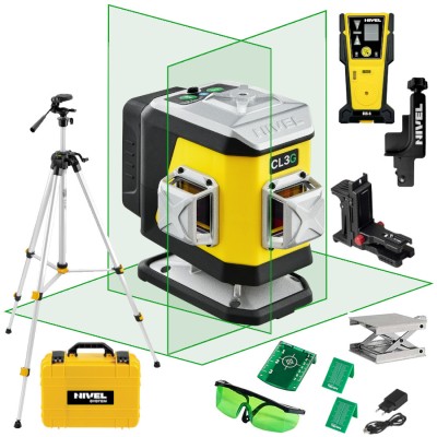 Laser krzyżowy zielony 30m Nivel System CL3G + czujnik CLS-5 + statyw
