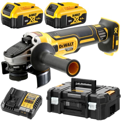 DEWALT DCG405P2 Szlifierka kątowa 2x5.0 Ah + ładowarka + skrzynia