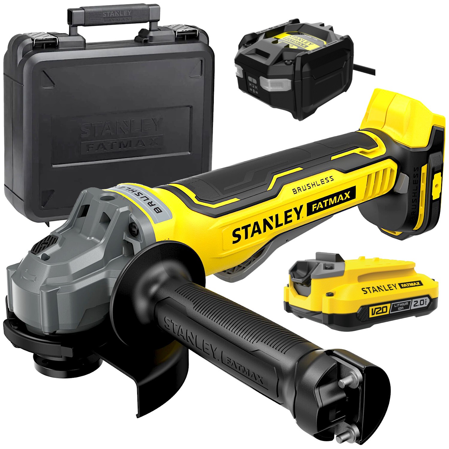 STANLEY SFMCG700 Szlifierka kątowa akumulatorowa 18V Seria V20 FatMax 2Ah ład kufer