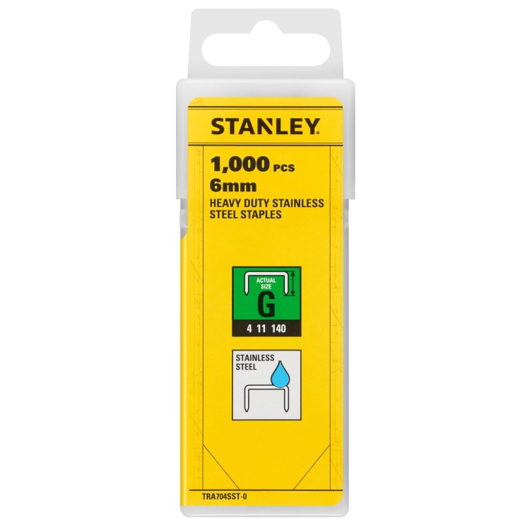 Zszywki 6mm 1000szt Typ G STANLEY TRA704SST-0