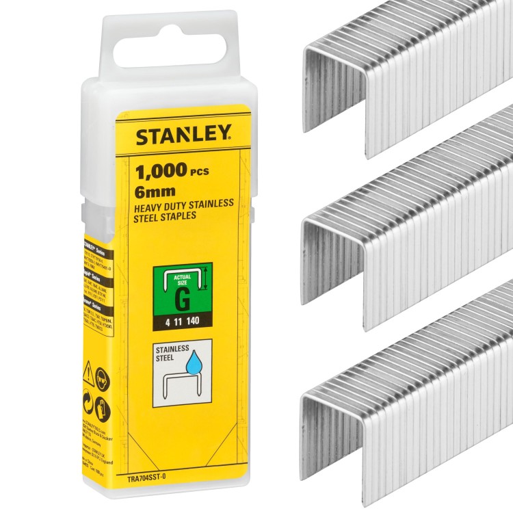 Zszywki 6mm 1000szt Typ G ze stali nierdzewnej STANLEY TRA704SST-0
