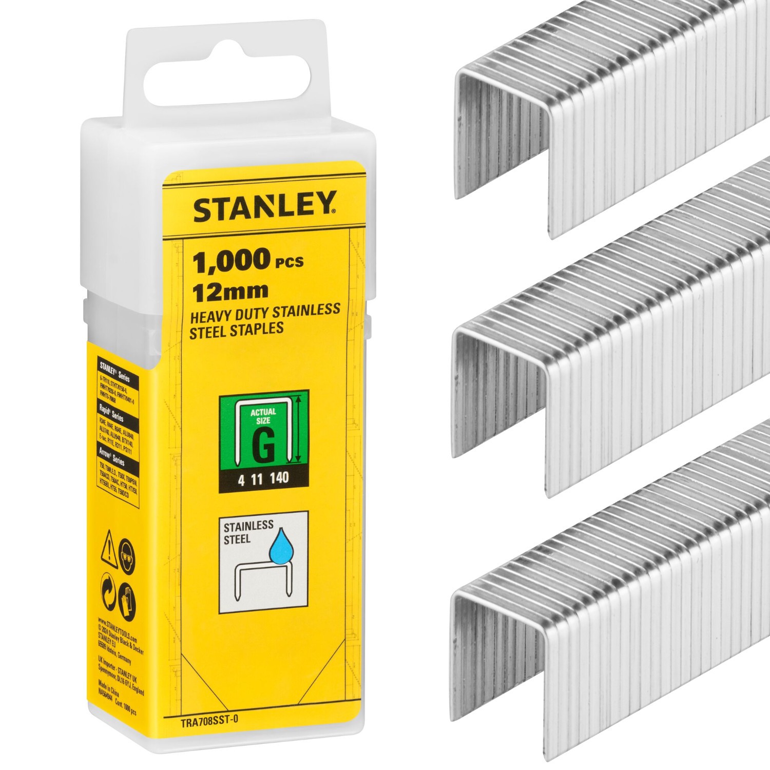 Zszywki 12mm 1000szt Typ G ze stali nierdzewnej STANLEY TRA708SST-0