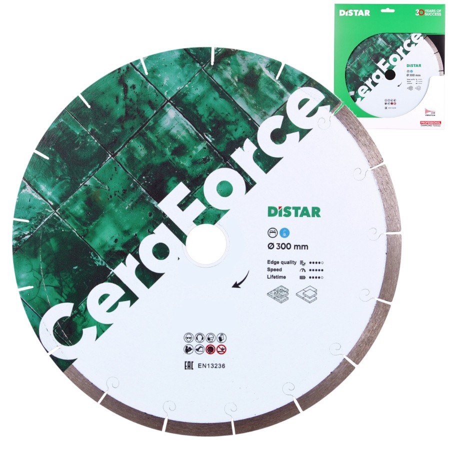 Tarcza diamentowa tnąca do gresu porcelanowego 300mm CeraForce DISTAR