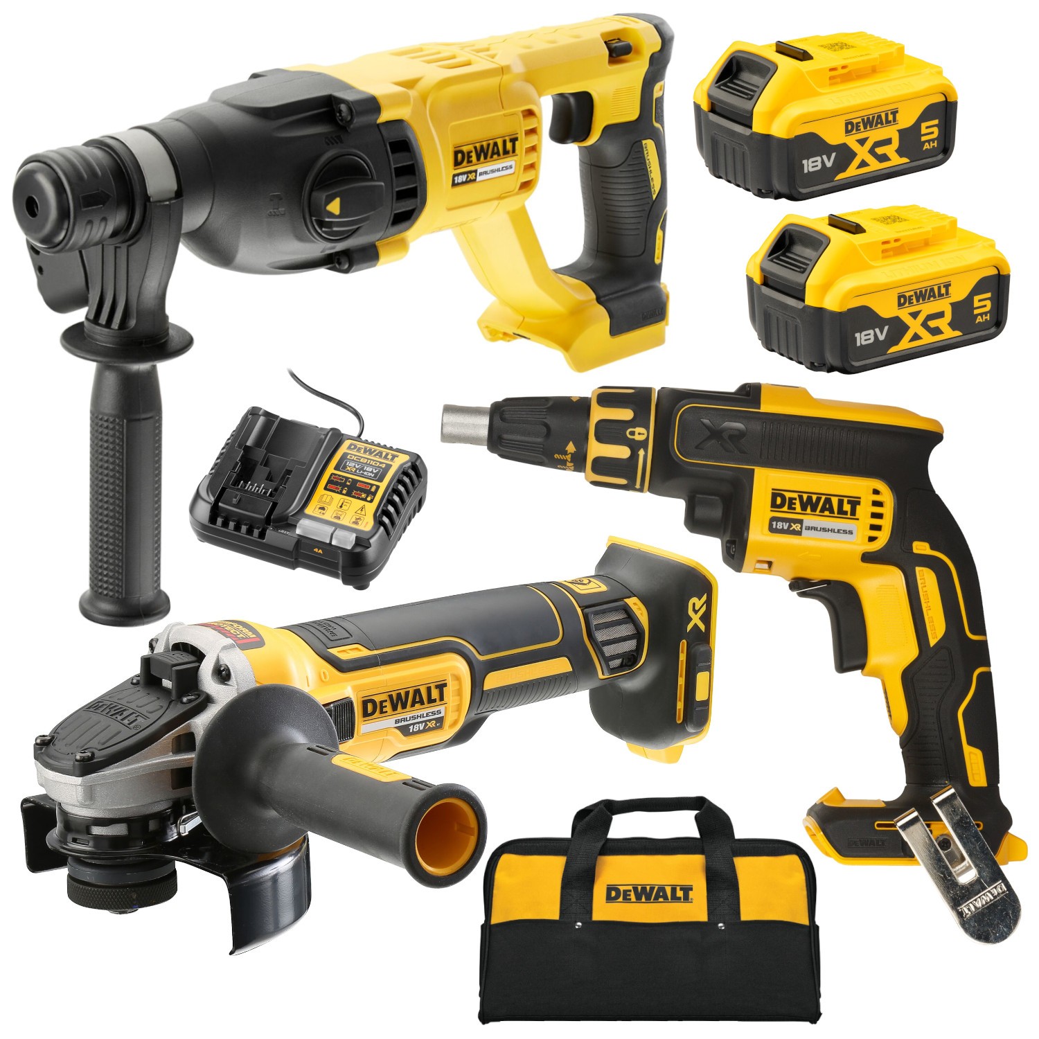 Zestaw elektronarzędzi DCH133 DCG405 DCF620 2x5Ah ład torba DEWALT DCK304P2