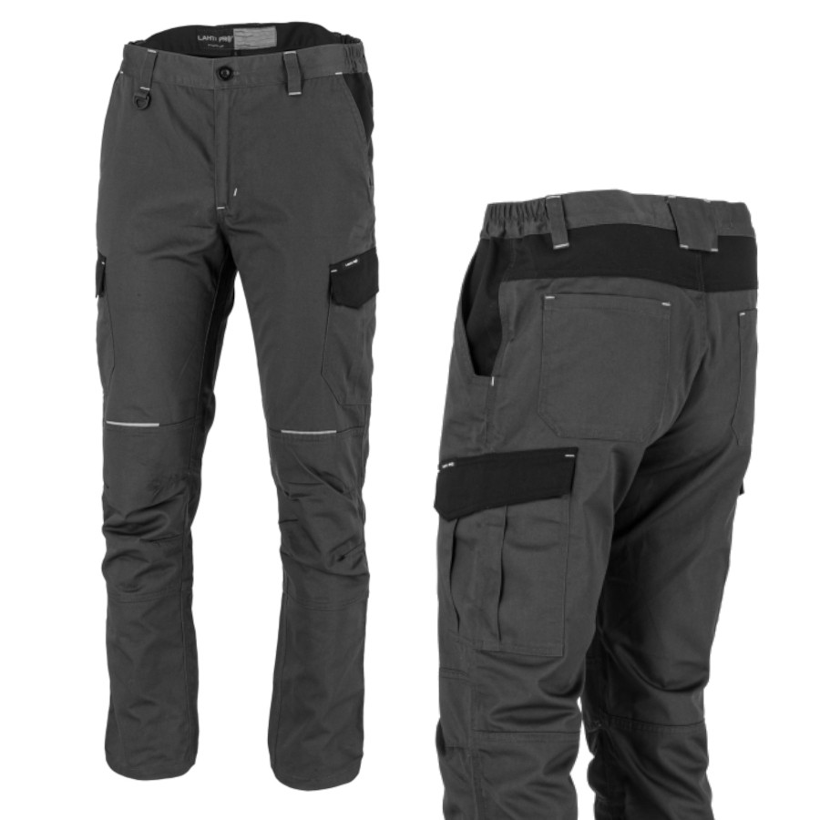Spodnie robocze męskie długie do pasa szare Slim Fit L Lahti Pro L4055503