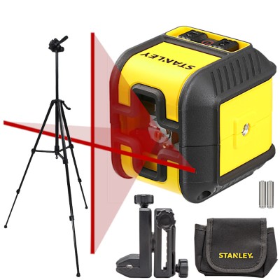 Laser krzyżowy czerwony 12m Stanley Cubix + Statyw