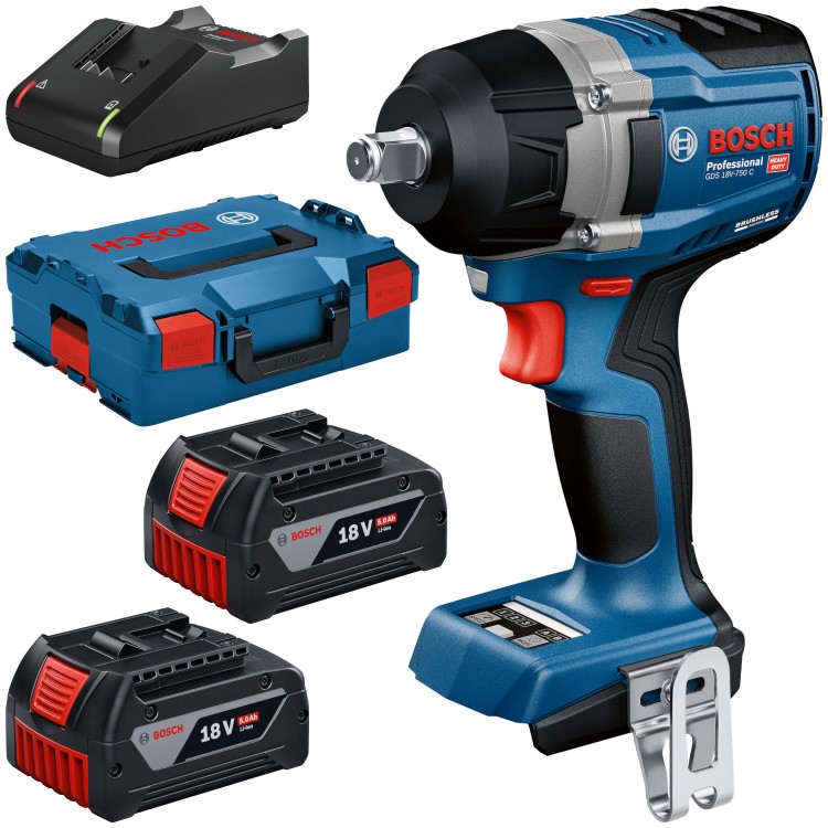 BOSCH GDS 18V-750 C Wkrętarka / Klucz udarowy 1/2" 18V 750Nm 2x 5,0Ah
