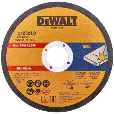 DEWALT DT43972 Tarcza tnąca do metalu 125mm x 22.23mm x 1mm - 1szt.