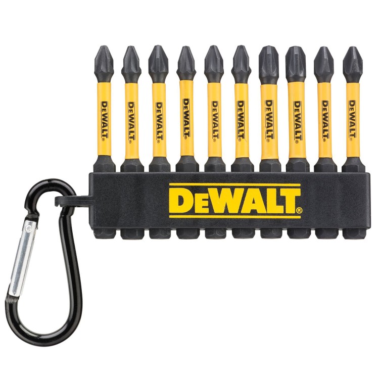 Zestaw bitów udarowych PZ2 PZ3 PH2 57mm 10szt. brelok DEWALT DT7274