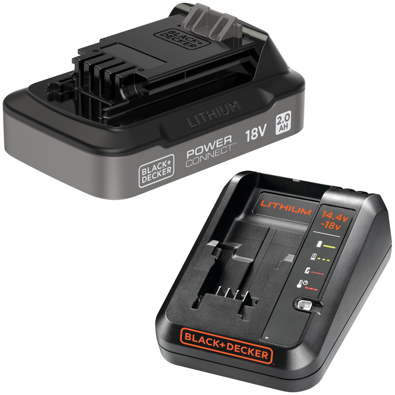 BLACK DECKER Akumulator Li-Ion 18V 2,0Ah PowerConnect BDL2018 + Ładowarka