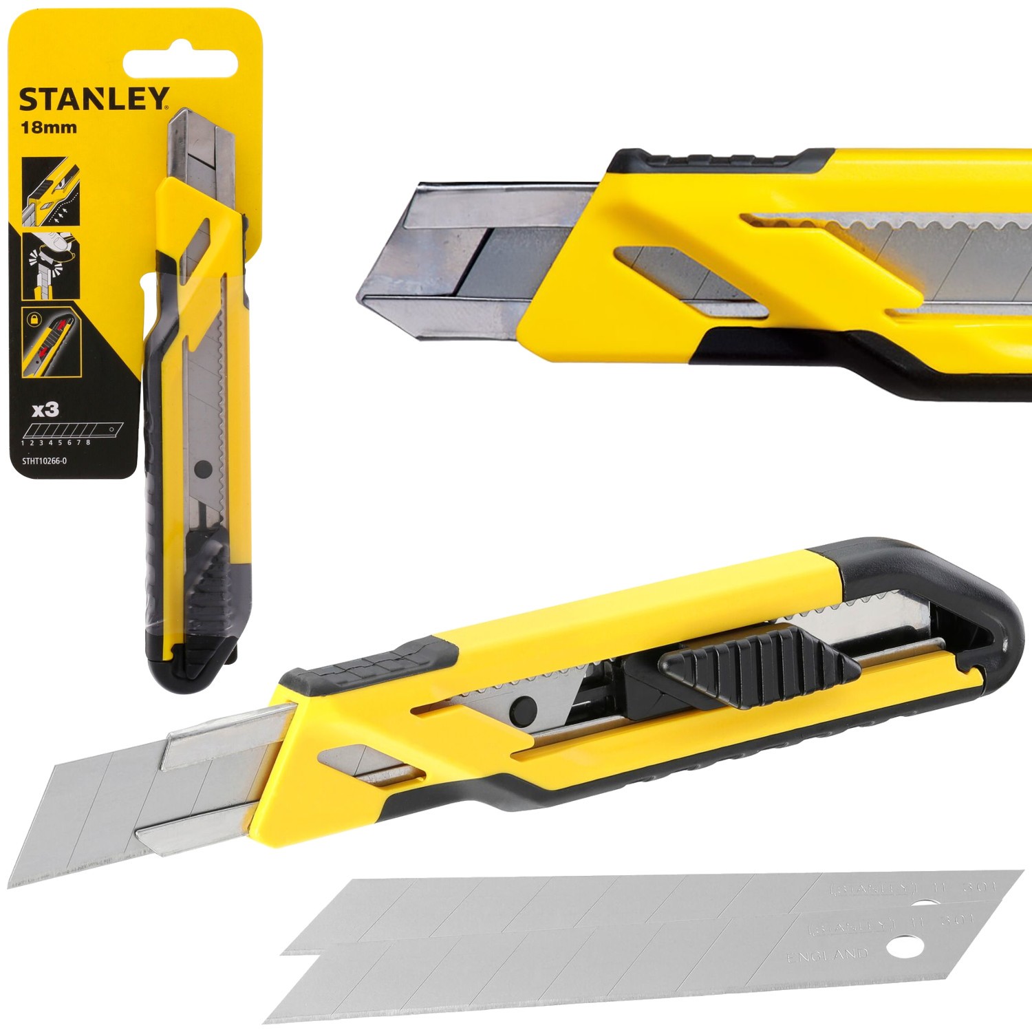 STANLEY Nóż z ostrzem łamanym Comfort Cut z suwakiem 18mm STHT10266-0