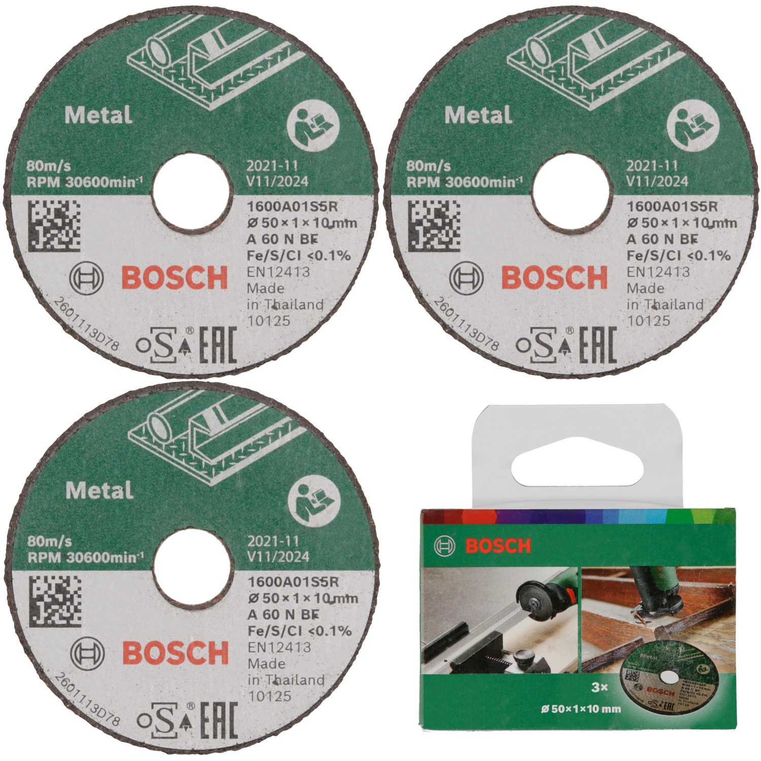 BOSCH Tarcza korundowa 50mm do metalu EasyCut&Grind - 3szt.